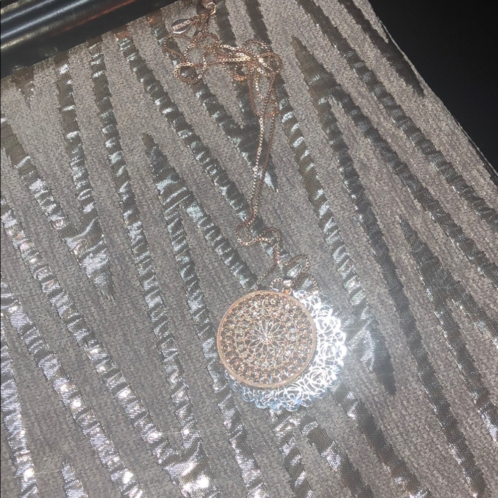 Rose gold and silver necklace